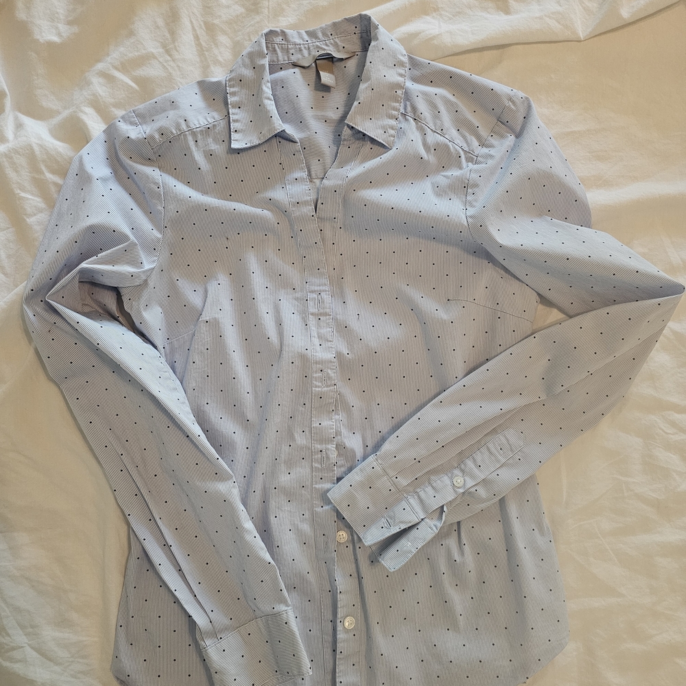 Men's Light Blue Polka Dot Shirt